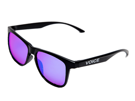 Gafas de sol polarizadas VOICE Classic Black con lente morada