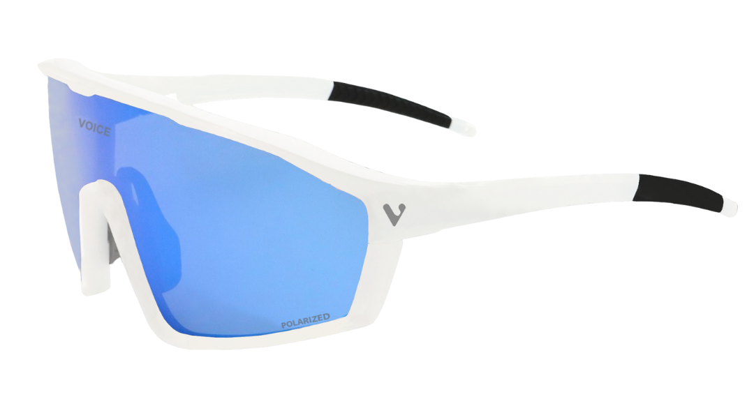 Gafa deportiva VOICE KORO White con lente azul polarizada