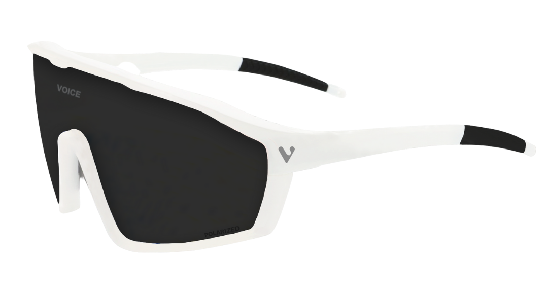 Gafa deportiva VOICE KORO White con lente negra polarizada